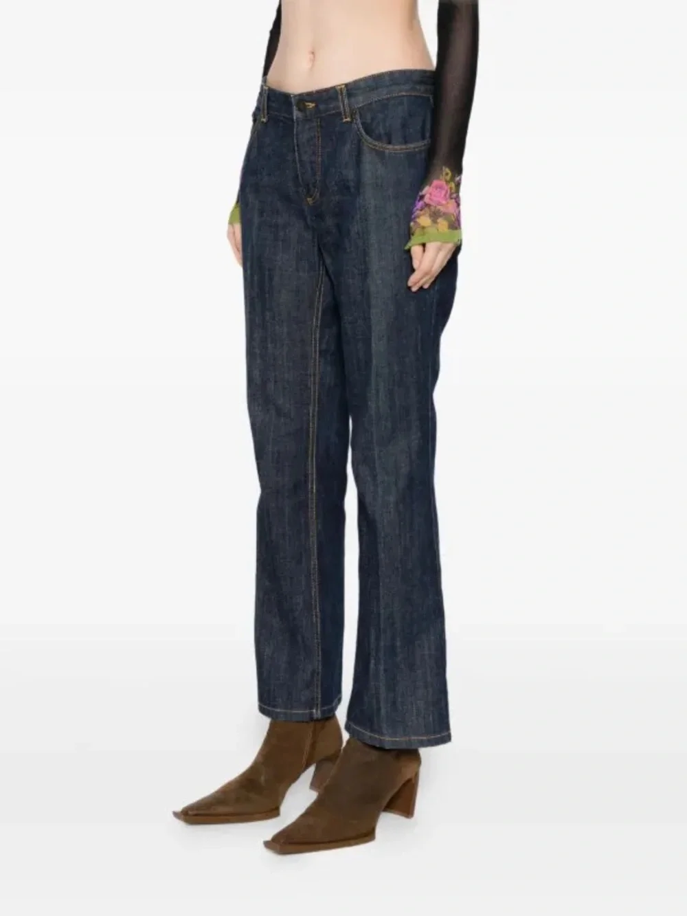Louis Vuitton vintage circa 2008 low rise 5 pocket jeans embroidered size 36IT